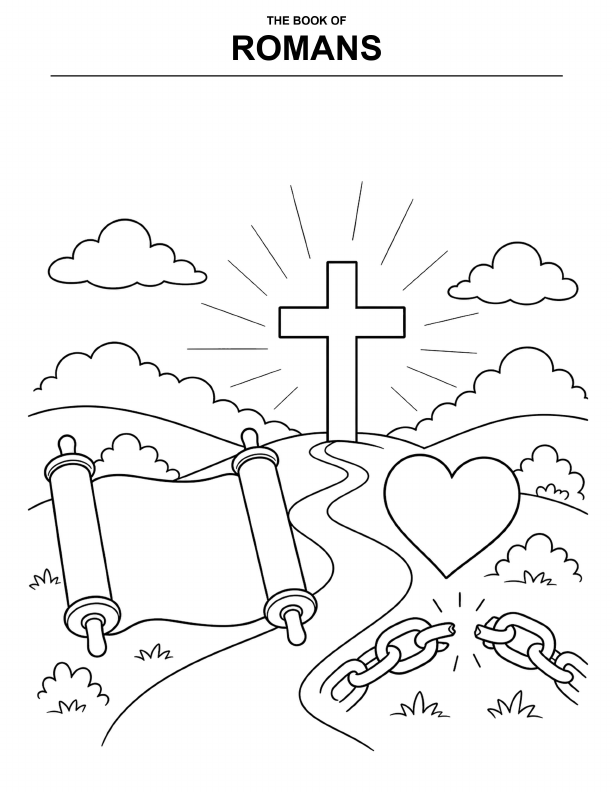 Preview of the Romans–Philemon coloring page pack