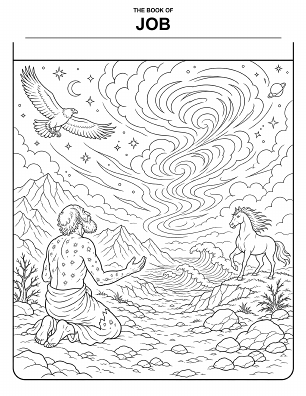 Preview of the Job–Song of Songs coloring page pack